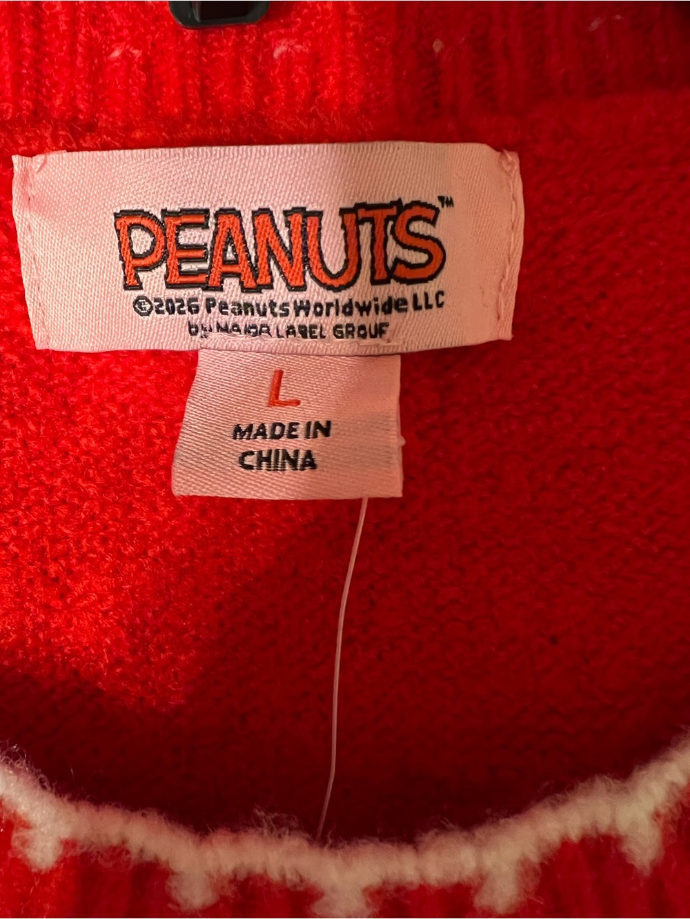 Peanuts Red Snoopy & Woodstock Heart Crewneck Sweater - Picture 2 of 2